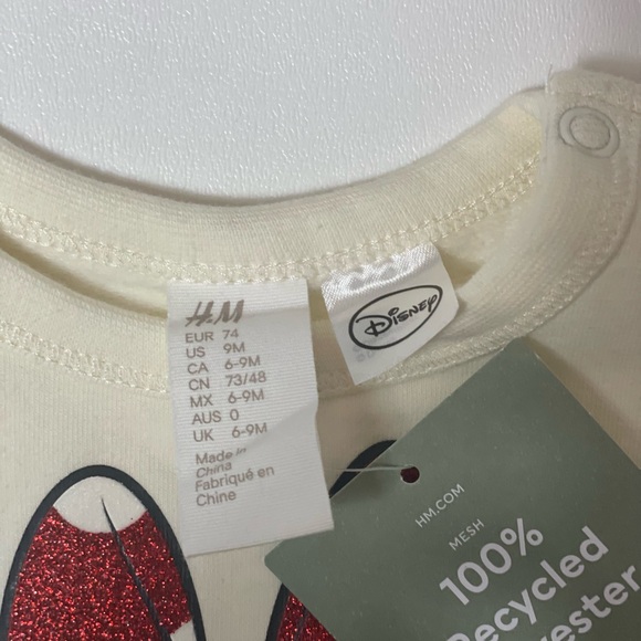 Disney Cream and Glittery Red Minnie Mouse Shirt - Picture 6 of 8